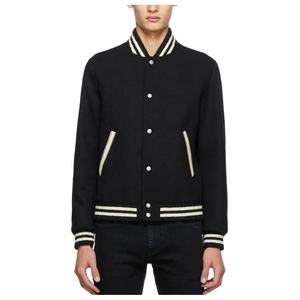 OEM y ODM Ropa informal Hombres Letterman Chaqueta Béisbol Streetwear Tallas grandes Elegante Negro Casual Letterman Chaquetas para la venta - Product Image 1