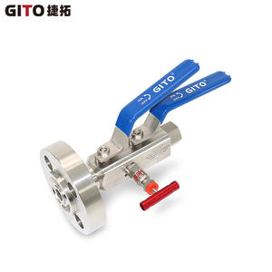 Válvula de Bola Manual de Alta Presión GITO SBB de 3/4'' con Brida, Acero Inoxidable 316, Doble Válvula de Descarga para Agua y Gas RJ 1500LB OEM - Product Image 4