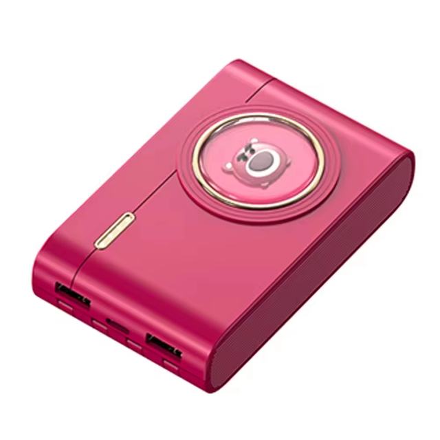 Cartoon-Themed Power Bank 5000mAh/10000mAh Portable Charger with Built-In Cable and 10W Output Mobile Power Supply