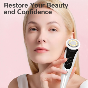 Handheld Hot Cold Photon Facial <b>Massager</b> with Vibration for Face Neck Lifting and Home Skin Care Treatment - Product Image 6