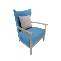 Fauteuil d'appoint moderne en tissu à dossier haut pour villa commerciale, chaise individuelle à dossier ailé pour chambre d'hôtel et appartement