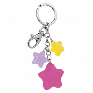 Portachiavi in Acrilico a Forma di Stella Fucsia, Moschettone Promozionale con Design Unico, Senza Confezione Inclusa - Product Image 2