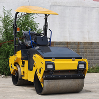 Compacteur routier vibrant à double tambour de 3,5 à 5 tonnes, entièrement hydraulique, diesel, autoporté, pour le pavage d'autoroutes en asphalte, certifié CE