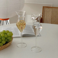 Shaker à cocktail en verre de luxe fait à la main, verre à cocktail fantaisie à longs pieds amusant, verre à mélanger pour votre bar à domicile