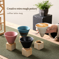 Tasse à café arabe en porcelaine fine de 200 ml, sans anse, design cône, mug à thé moderne en céramique pour café et bureau à domicile