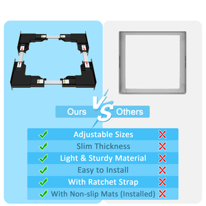 Kit de superposition robuste en acier pour lave-linge et sèche-linge avec patins anti-vibration pour l'organisation de la buanderie - Product Image 3
