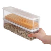 Boîte de conservation hermétique rectangulaire pour réfrigérateur avec couvercle, idéale pour le stockage des céréales, des pâtes et des nouilles