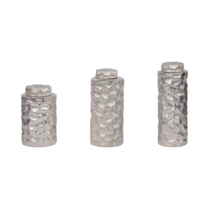 Vasi in ceramica con coperchio, contenitori testurizzati per decorazioni per la casa, soggiorno, camera da letto, set di vasi moderni - Product Image 4