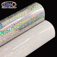Papier autocollant holographique 1.27X50M pour imprimante éco-solvant Protection stratifiée rouleau de vinyle imprimable au Laser