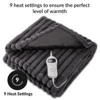 Couverture chauffante électrique douce avec fausse fourrure et flanelle, 9 réglages de chaleur, lavable en machine, jeté confortable pour lit, canapé et usage domestique