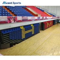 Sièges télescopiques pliants Avant Sports pour stades, gymnases intérieurs, gradins mobiles, terrains de basketball et tribunes