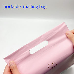 Розничная продажа с завода, Пользовательский логотип, эко-розовый Экспресс-пакет/почтовые пакеты с ручкой - Product Image 6