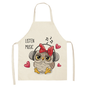 Grembiule da Cucina con Stampa di Gufo Carino, in Lino Personalizzabile per Adulti e Bambini - Product Image 6
