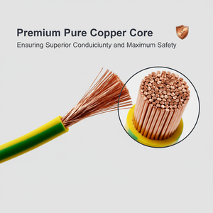 配線用イエローグリーン電気ケーブル1.5mm 2.5mm 4mmストランドコンダクターPVC断熱カスタム長さワイヤー - Product Image 2