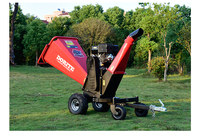 TUV CE goedgekeurde 6 inch commerciële trommelhoutversnipperaar, zware uitvoering, 15PK benzinemotor, 8t/u capaciteit, takkenhakselaar voor bosbouw