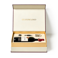 Boîte à vin magnétique de luxe personnalisée avec logo, estampage à chaud, emballage cadeau en papier rigide pour bouteille de vin rouge