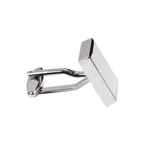 Gemelli Quadrati 15x15x3.5 mm Finitura Argento Lucido per Abbigliamento Formale da Uomo - Product Image 2