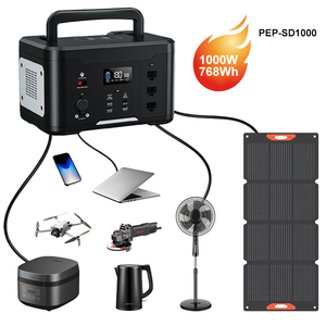 สถานีพลังงานสำรองแบบพกพา 1000W 768WH แบตเตอรี่ Lifepo4 25.6V พร้อมแผงโซลาร์เซลล์ MPPT PD 100W ไฟฉาย และช่องจุดบุหรี่ รุ่นขายดีอันดับต้นๆ - Product Image 1