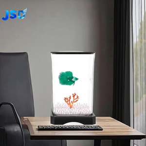 Nieuwe Driehoekige Moderne Mini Creatieve Acryl <span class=keywords><strong>Aquarium</strong></span> Visbak Verlichting Afneembare Zeewier Ecologische Vijfkleurige Visbak - Product Image 1