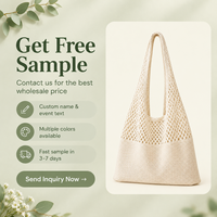 Sac fourre-tout personnalisé en coton et lin, sac de shopping léger en maille ouverte, texte personnalisé pour événements, OEM ODM faible MOQ