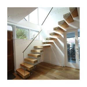 PRIMA Escalera flotante Elegante Escaleras modernas Escalera Barandilla de vidrio Diseño Mejor Salestairs Piedra - Product Image 3