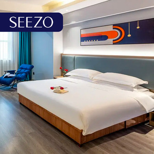 Ensembles de meubles de chambre à coucher en bois modernes personnalisés vendus directement en usine lits simples et doubles pour hôtels pour hôtels Hyatt - Product Image 4