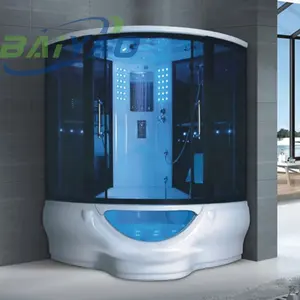 בתים מיכל מודרניים באיאו תא חדר מקלחת קיטור סגור עם אמבט אמבט עיסוי שילוב חדר סאונה