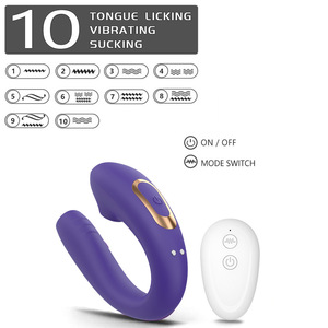 Vibrateur 10 vitesses télécommandé à succion et léchage de langue, pour femmes, à porter en extérieur, pour la masturbation, l'orgasme et le point G, jouets sexuels, vente en gros - Product Image 2