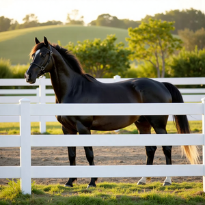 Barato irrompible PVC Flex Rail Horse <span class=keywords><strong>Fence</strong></span> 4 ft X 8 ft 3-Rail Valla de vinilo fácil de montar para uso en Rancho Presión Naturaleza - Product Image 3