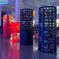 Haute résolution P3 3mm publicité intérieure, affichage led à colonne ronde souple pour magasin de détail