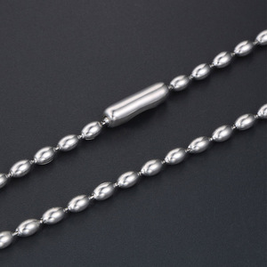 Stainless Steel Seed Bead Chain 3.2mm Pendant <b>Necklace</b> For <b>Couples</b> CE461 - Product Image 2