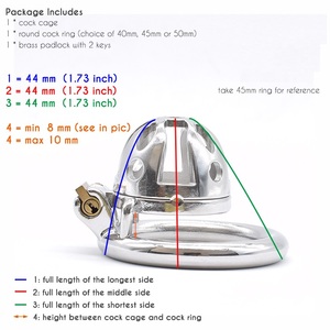 Cintura di castità maschile rimovibile con cinturino in gabbia per gallo in acciaio inossidabile sul blocco del pene PU regolabile che indossa giocattoli sessuali per coppie BDSM - Product Image 5