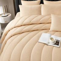 Parure de lit en polyester crème, motif chevron sculpté 3D, ensemble de couette de luxe léger 200TC, chambre moderne