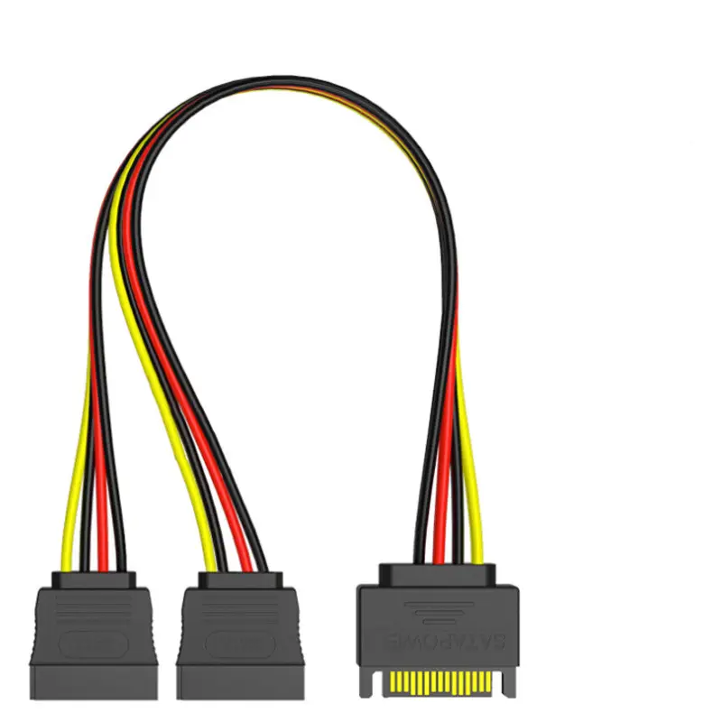 Sata Power Y Splitter Kabel 2 Pack 15 Pin Sata Power Splitter Kabel Adapter Sata 15 Pin Male Naar Dual vrouwelijke Power Y-Kabel 20Cm