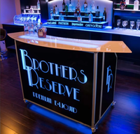 Comptoir de bar mobile et pliable en alliage d'aluminium et panneau PP avec roulettes pour le service des boissons
