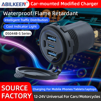 Prise USB ronde étanche IP65 12V 24V à charge rapide avec PD3.0 et 2 ports QC3.0 pour véhicule, automobile, bus, siège