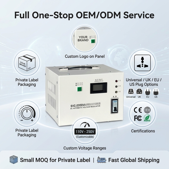 SVC Copper AC Servo Digital Display Single Phase 220V Automatic Voltage Regulator 5kVA Power Stabilizer for Data Center