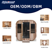 Pasokan Pabrik Ruang Sauna Modern Terpopuler untuk 8 Orang, Kit Sauna Luar Ruangan Berbahan Bakar Kayu dengan Tungku Kayu