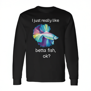 T-shirt à manches longues Betta Fish, j'aime vraiment les poissons Betta, design Ok pour les amoureux des poissons - Product Image 2