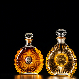 Bouteille en <span class=keywords><strong>verre</strong></span> de luxe personnalisée pour spiritueux, vin, vodka, tequila, <span class=keywords><strong>rhum</strong></span>, whisky, bouchons en caoutchouc pour sérigraphie - Product Image 3