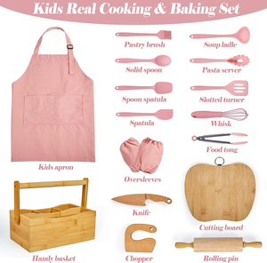Nouvel ensemble d'outils de cuisine et de pâtisserie pour enfants, 16 pièces, <span class=keywords><strong>avec</strong></span> tablier de qualité alimentaire, pour jeunes chefs, filles et garçons, idéal comme cadeau - Product Image 3