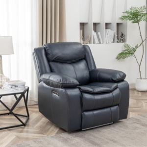 Ensemble de canapés inclinables électriques modernes HOMERS 3+<span class=keywords><strong>2</strong></span>+1 en cuir avec structure en bois massif, télécommande, éclairage LED, haut-parleur Bluetooth, extensible - Product Image 5