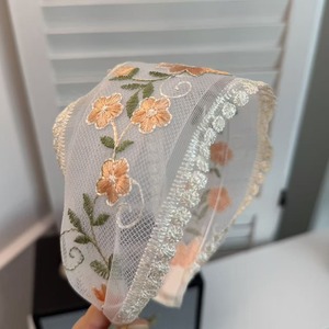 Serre-tête élégant en dentelle brodée florale, fait main, en maille, pour femme, accessoire de mariage - Product Image 6