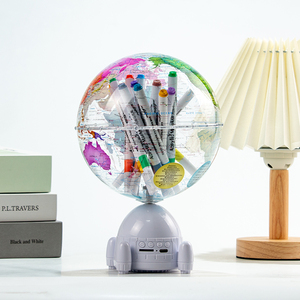 Wellfun ลูกโลกอะคริลิครูปหน้าจอ8นิ้ว, อะคริลิครูปโลกหมุนได้พร้อมบลูทูธสำหรับการเรียนการสอนบนโต๊ะ - Product Image 3