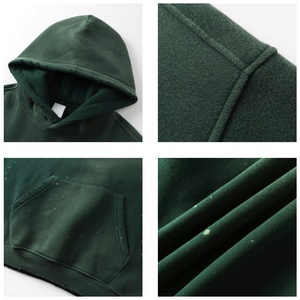 Sudadera con Capucha TKAN516D Extra Grande, Gruesa, 440 g/m², 100% Algodón, Felpa Francesa, con Pintura en Aerosol, Estilo Desgastado, Personalizada para Mujer, con Bolsillo Bordado en 3D - Product Image 3