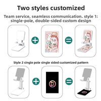 Support de téléphone pliable pour bureau avec logo personnalisé, support portable réglable pour diffusion en direct, appels vidéo, cadeau de voyage