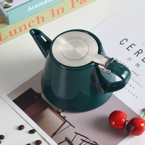 Logo personalizzato design macarons colori <span class=keywords><strong>teiera</strong></span> in ceramica con filtro infusore in acciaio inossidabile - Product Image 5