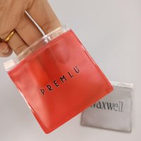 Sac à fermeture éclair en PVC gris imprimé, mini pochette givrée pour bijoux, petit sac d'emballage en PVC à fermeture éclair pour bijoux