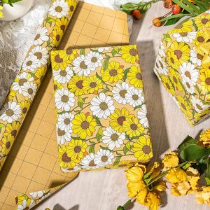 Kraft Floral Gift Wrapping <b>Paper</b> Roll Yellow Daisy 23.4 Square Feet Craft <b>Paper</b> Wedding Anniversary Birthday Easter - Product Image 2