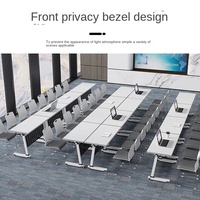 Bureau d'entraînement moderne pliable et réglable en hauteur en fer, avec chaise confortable, combinaison mobile pour formation du personnel, durable